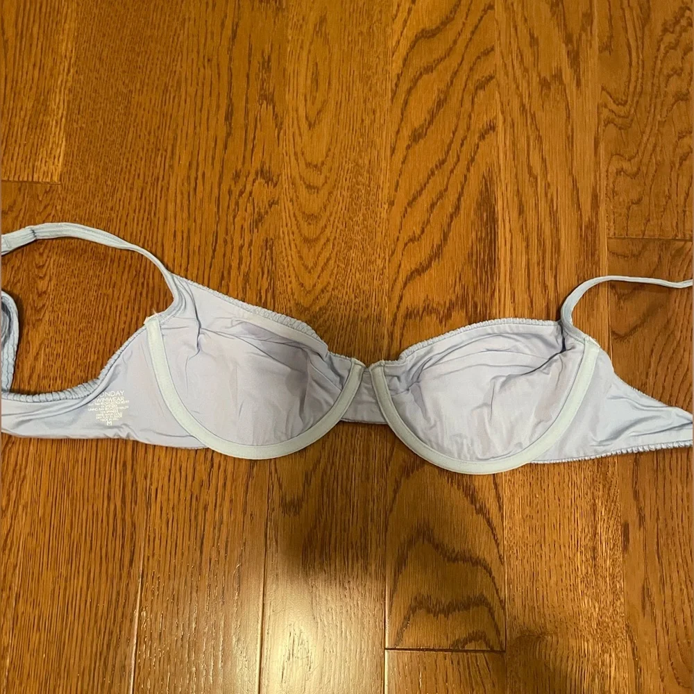 Monday Swimwear Light Blue Ribbed Bikini Set